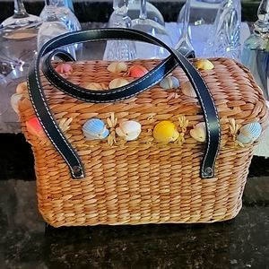 Mikimoto Wicker Shell Purse